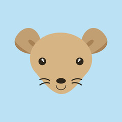 cute mouse face cartoon vector