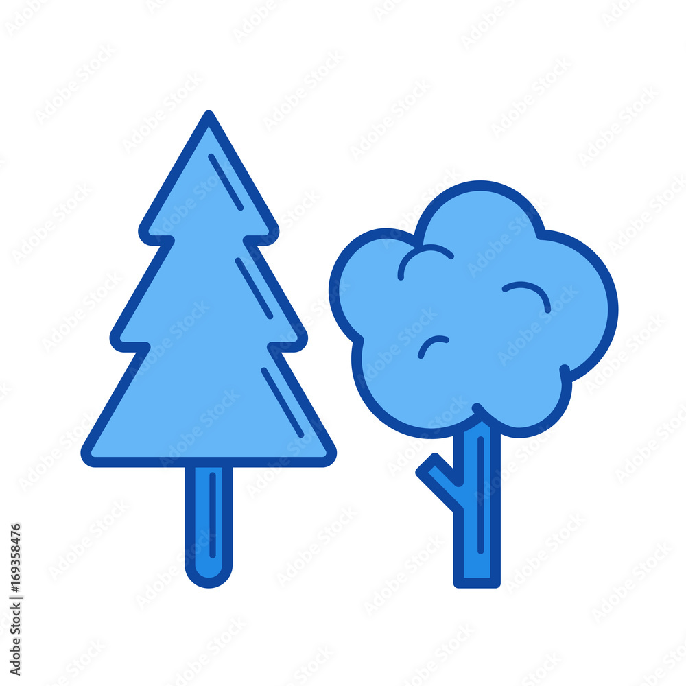 Poster forest vector line icon isolated on white background. forest line icon for infographic, website or a