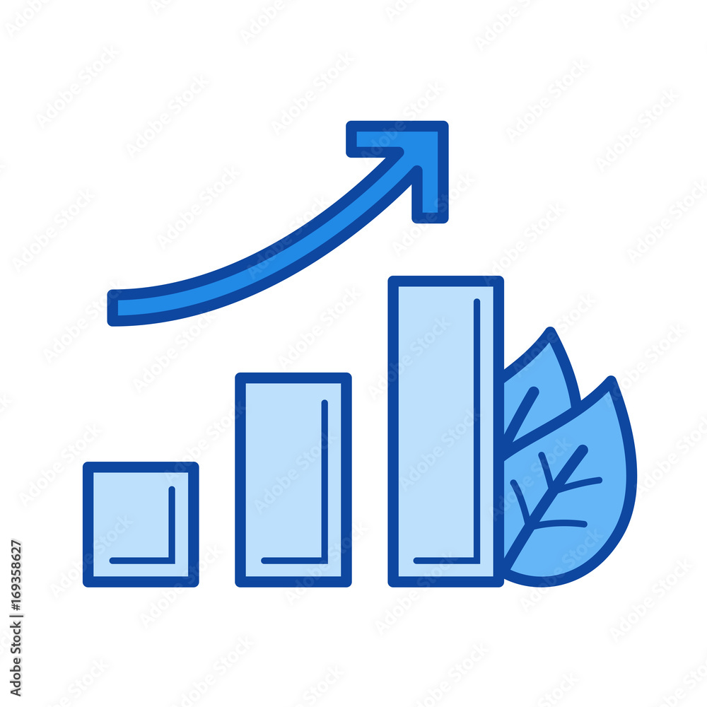 Poster growth vector line icon isolated on white background. growth line icon for infographic, website or a