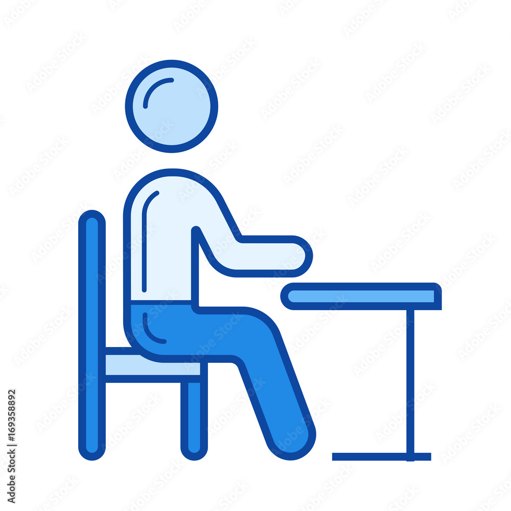 Poster student vector line icon isolated on white background. student line icon for infographic, website or