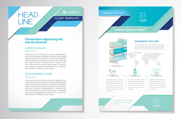 Vector Brochure Flyer design Layout template, size A4, Front page and back page, infographics. Easy to use and edit.