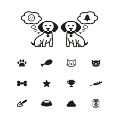 Dog want something icon set
