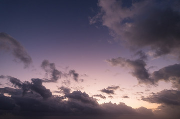Twilight Colorful sunset sky with Purple pink sunset sky clouds. Dramatic sky background