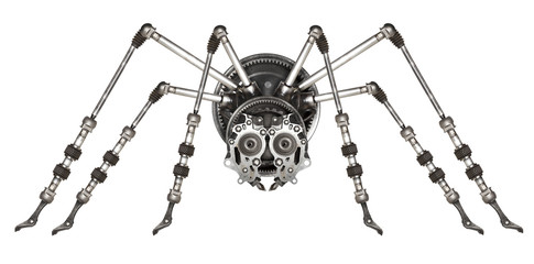 Steampunk style futuristic spider