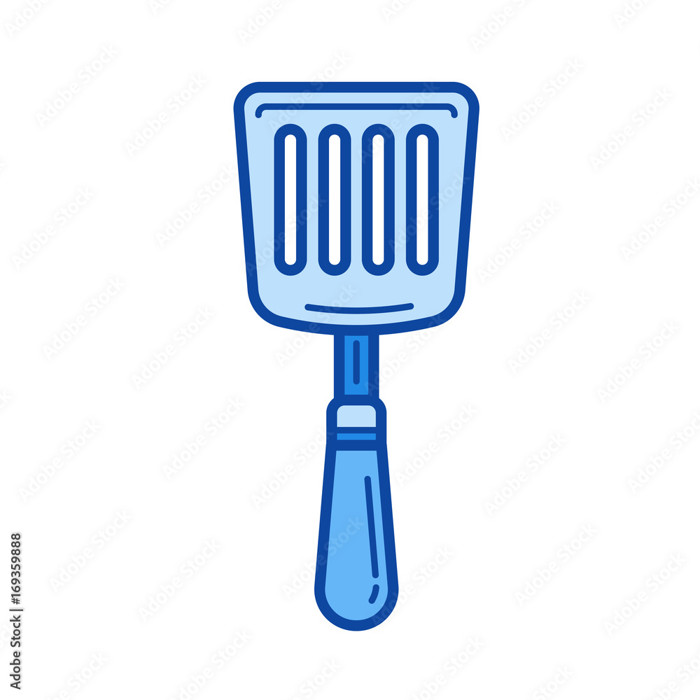 Poster spatula vector line icon isolated on white background. spatula line icon for infographic, website or