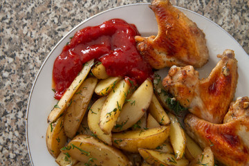 Chicken wings and young potatos II