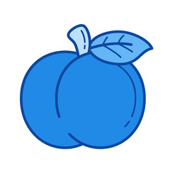 Peach vector line icon isolated on white background. Peach line icon for infographic, website or app. Blue icon designed on a grid system.