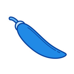 Chili pepper vector line icon isolated on white background. Chili pepper line icon for infographic, website or app. Blue icon designed on a grid system.
