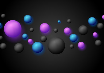 Bright retro 3d bubbles with luminous effect