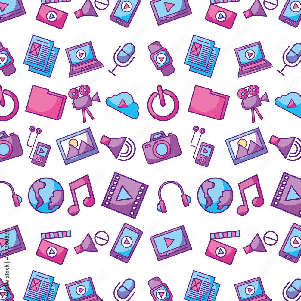 Poster multimedia tech pattern background vector illustration design