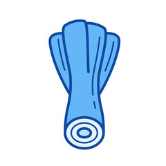 Leek line icon for web, mobile and infographics. Vector white icon isolated on red background.