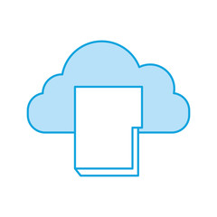 folder document with cloud computing vector illustration design