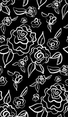 Floral seamless background pattern with roses, spring - summer season. Vector illustration for textile, wrapping paper, wallpaper, сurtains.