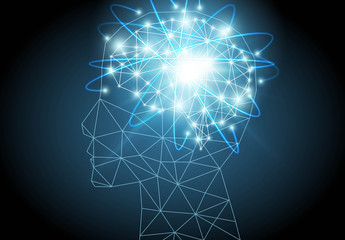 Artificial intelligence brain Vector