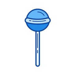 Lollipop vector line icon isolated on white background. Lollipop line icon for infographic, website or app. Blue icon designed on a grid system.