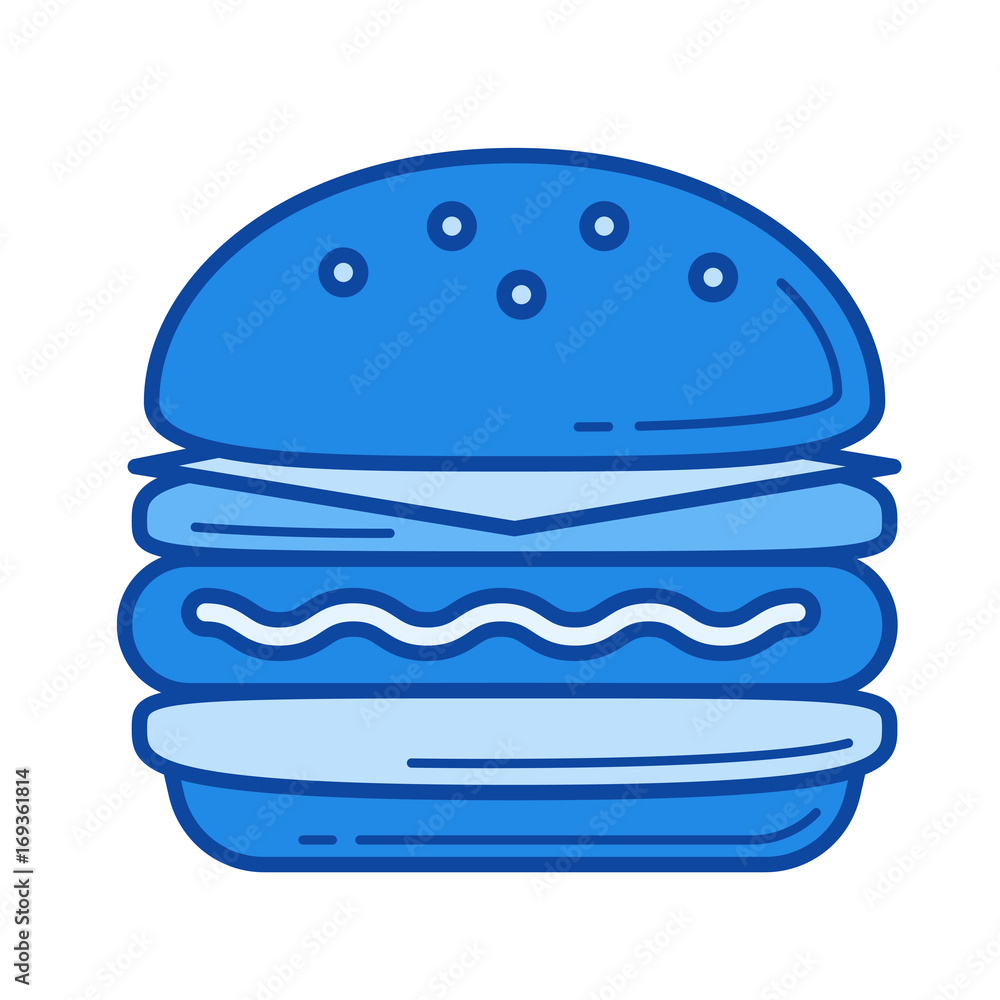 Poster hamburger vector line icon isolated on white background. hamburger line icon for infographic, websit