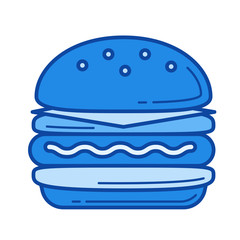 Hamburger vector line icon isolated on white background. Hamburger line icon for infographic, website or app. Blue icon designed on a grid system.