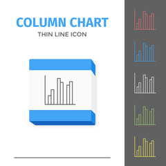 Simple line stroked chart or graph vector icon