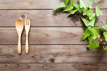 木板テクスチャとスプーン