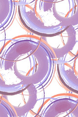 Watercolor seamless circles pattern hand painted . Vector illustration , fabric swatch ,wrapping paper.