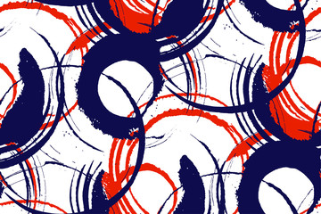 Watercolor seamless circles pattern hand painted . Vector illustration , fabric swatch ,wrapping paper.