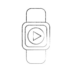 smartwatch with media player isolated icon vector illustration design