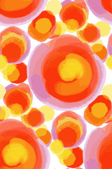 Watercolor seamless circles pattern hand painted . Vector illustration , fabric swatch ,wrapping paper.