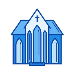 Church vector line icon isolated on white background