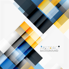 Obraz premium Abstract blocks template design background, simple geometric shapes on white, straight lines and rectangles