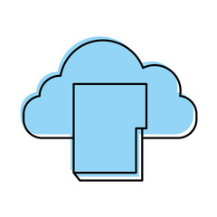 folder document with cloud computing vector illustration design