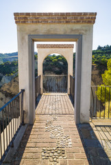 Aliano, Italy - A very small town nestled among the badlands hills of the Basilicata region, famous...