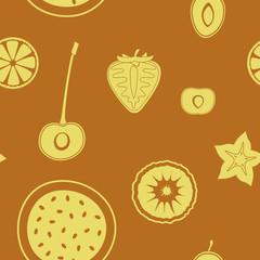 Seamless pattern with fruit icons for your design