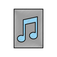paper document with music note isolated icon vector illustration design
