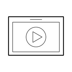 tablet with media player isolated icon vector illustration design