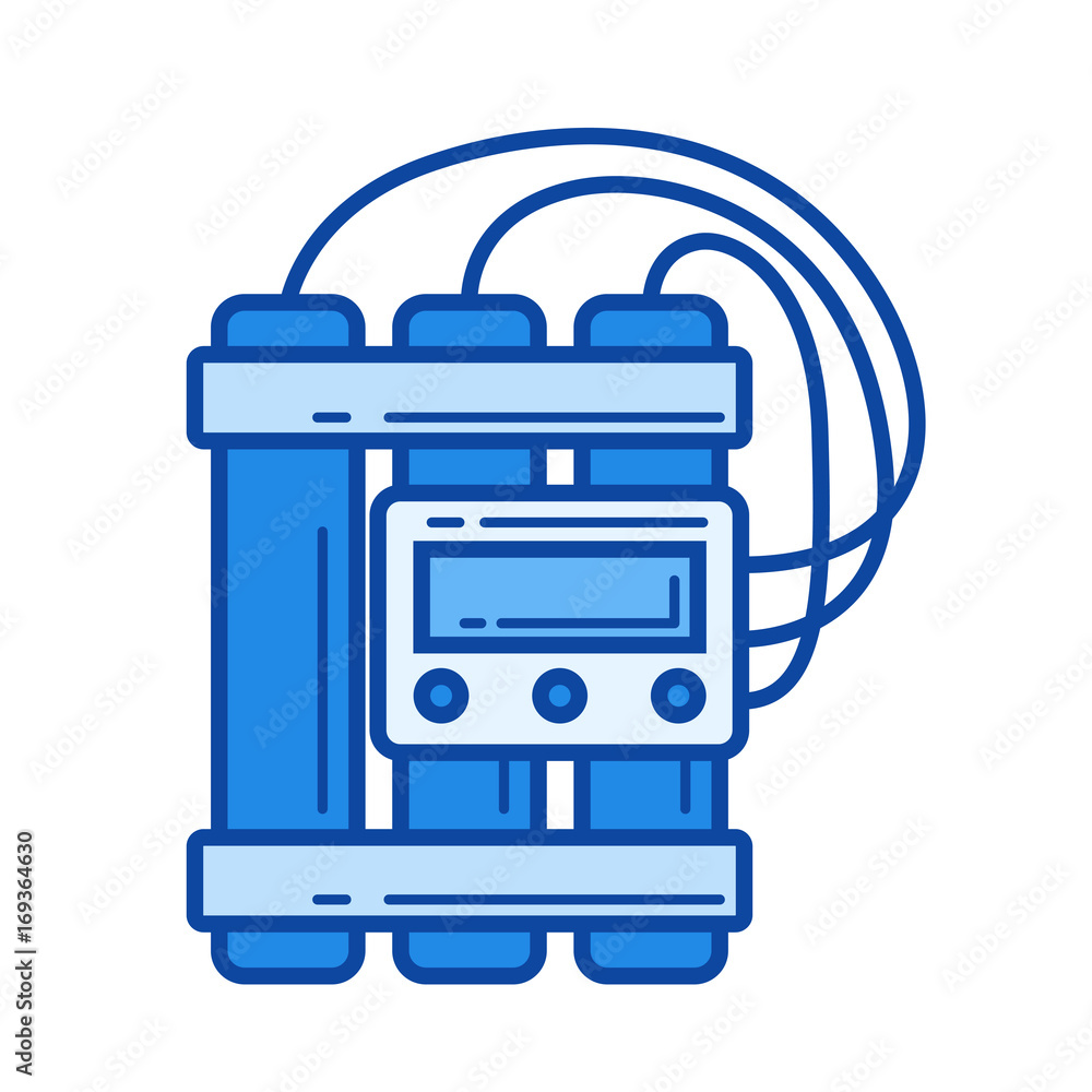 Poster tnt dynamite vector line icon isolated on white background. tnt dynamite line icon for infographic, 