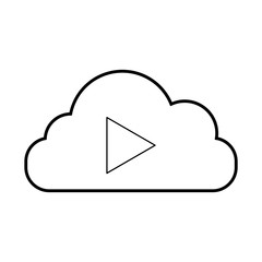 cloud computing with tape media player isolated icon vector illustration design
