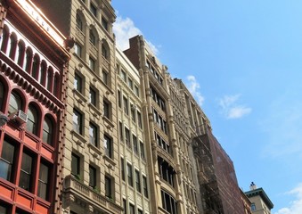 Fototapeta na wymiar Historic apartment buildings in New York City