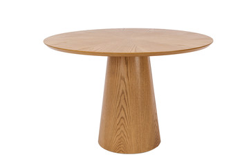 wood round table on white - Powered by Adobe