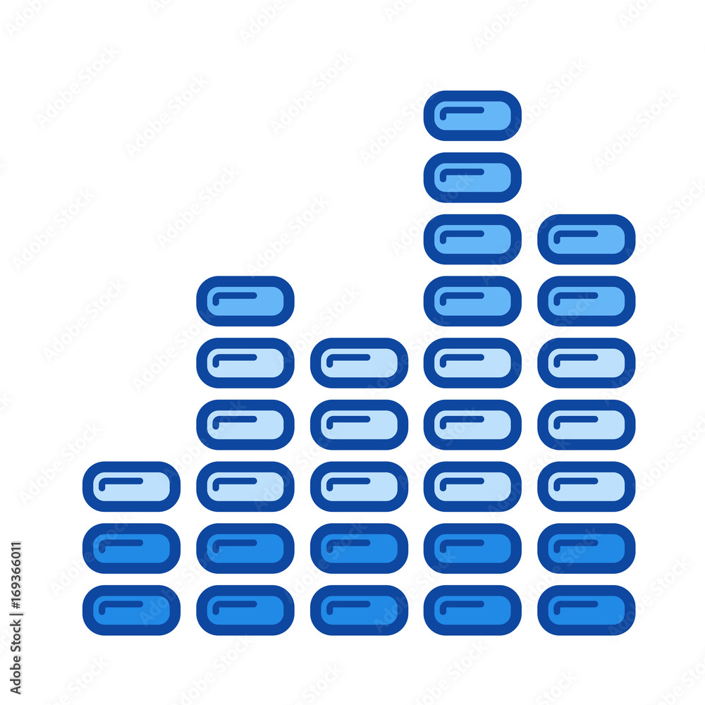 Aufkleber equalizer vector line icon isolated on white background. equalizer line icon for infographic, websit