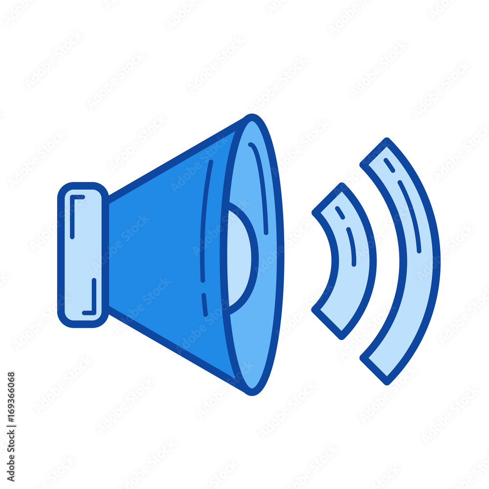 Aufkleber megaphone vector line icon isolated on white background. megaphone line icon for infographic, websit