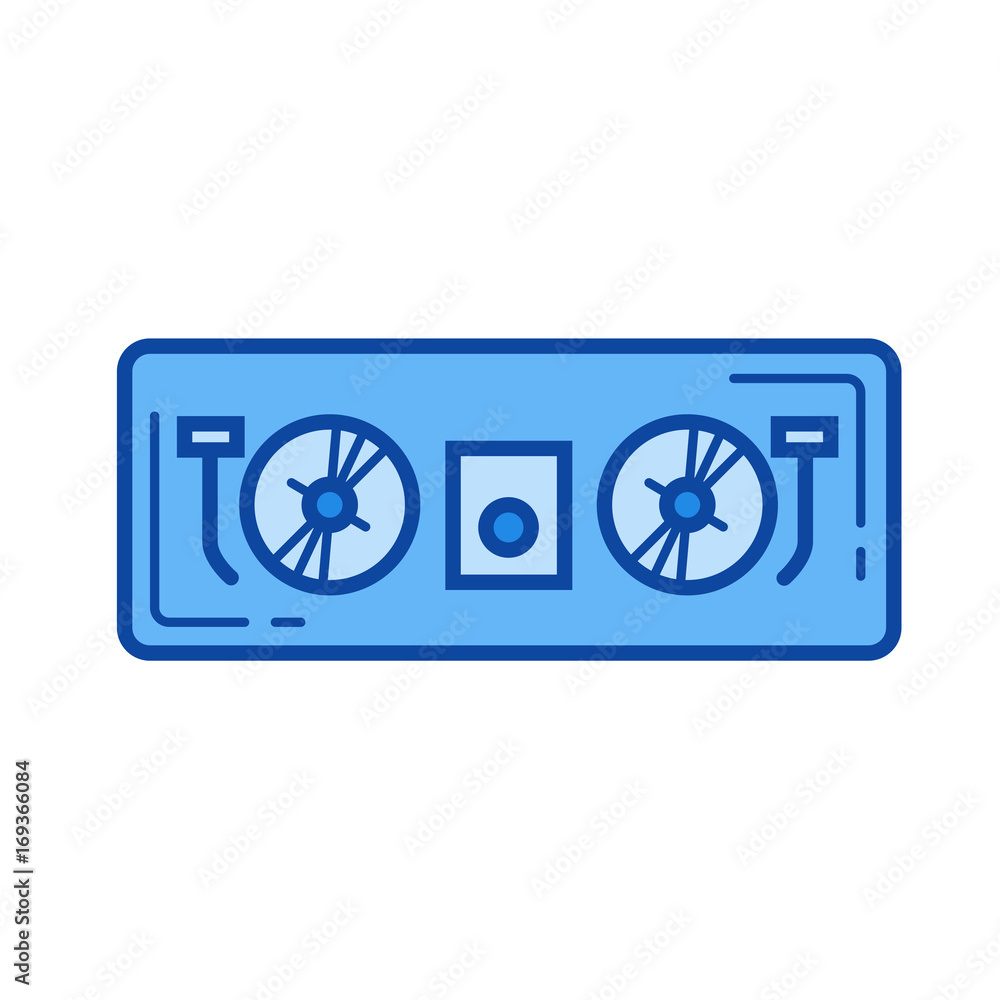 Aufkleber dj controller vector line icon isolated on white background. dj controller line icon for infographic