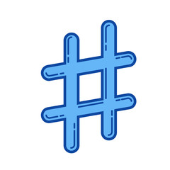 Sharp vector line icon isolated on white background. Sharp line icon for infographic, website or app. Blue icon designed on a grid system.