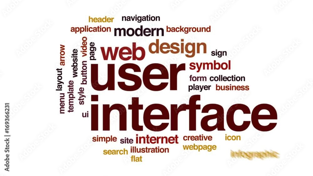 Poster user interface animated word cloud, text design animation.