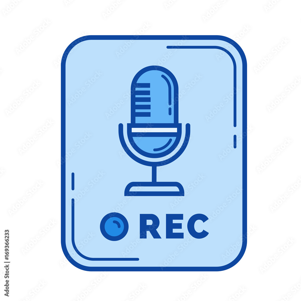 Aufkleber voice record app vector line icon isolated on white background. voice record app line icon for infog