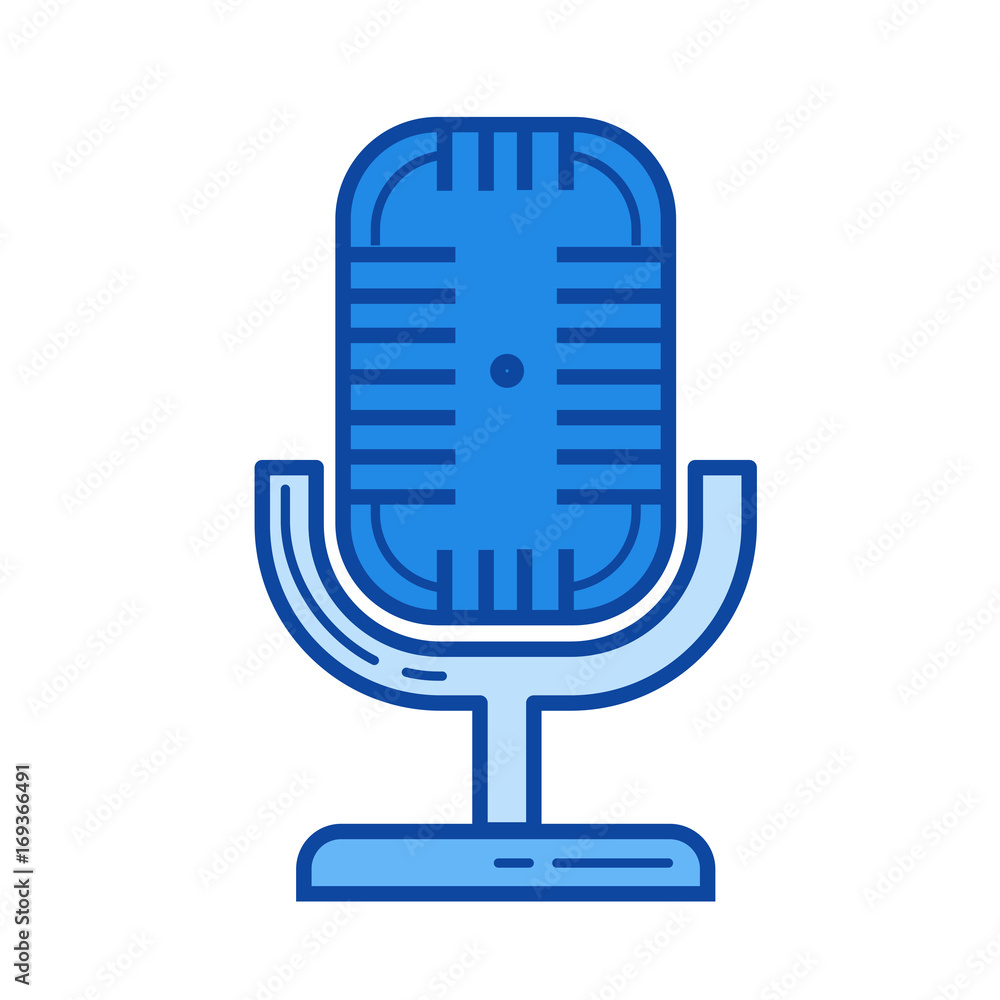 Aufkleber studio microphone vector line icon isolated on white background. studio microphone line icon for inf
