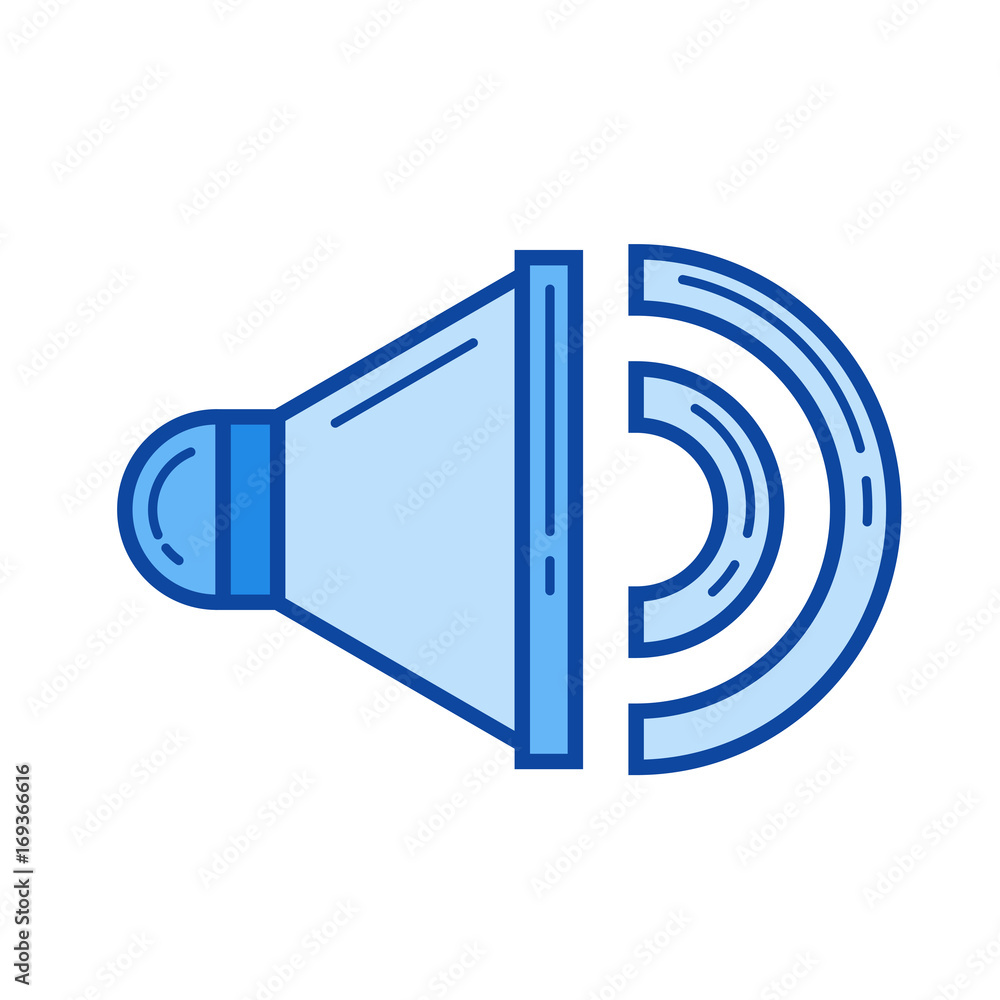 Poster volume vector line icon isolated on white background. volume line icon for infographic, website or a