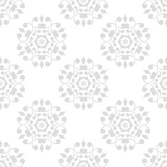 Light gray seamless pattern with wallpaper ornaments