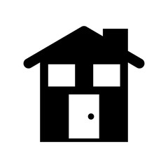 cute house with chimney vector illustration design