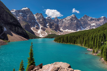 Beautiful Moraine Lake in the Canadian Rockies, Canada.