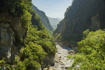 The steep and beautiful landscape of Swallow Grotto